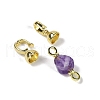 Natural Amethyst with Brass Fold Over Clasps G-G141-02G-04-2