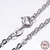 Anti-Tarnish Rhodium Plated 925 Sterling Silver Cable Chains Necklaces NJEW-M157-30C-22-3