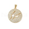 Brass Micro Pave Cubic Zirconia Pendants KK-S528-03G-1