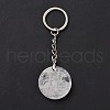 Natural Quartz Crystal Triskele/Triskelion Pendant Keychain KEYC-A031-01P-06-4