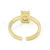 Mother's Day Rings Clear Cubic Zirconia Oval Open Cuff Ring RJEW-I091-08G-3