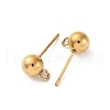 202 Stainless Steel Ball Stud Earring Findings STAS-F141-06G01-6mm-2