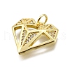 Brass Micro Pave Cubic Zirconia Pendants KK-Z100-20G-02-2