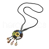 Retro Style Glass & Acrylic & CCB Beads Pendant Necklaces NJEW-Q349-01D-1