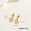 Stainless Steel Flat Round with Star Hoop Earrings ZU0993-5