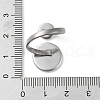 Non-Tarnish 304 Stainless Steel Open Cuff Ring Findings STAS-E124-05G-P-4