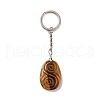 Natural Tiger Eye Teardrop with Spiral Pendant Keychain KEYC-A031-02P-02-2