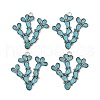 Alloy Pave Synthetic Turquoise Pendants FIND-C068-20AS-1
