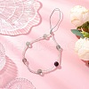 Natural Rainbow Fluorite & Glass Seed Round Beaded Phone Hand Strap Chains HJEW-JM03363-02-1