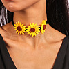 Felt 3 Sunflower Chokler Necklaces for Women FS-WG49D9B-01-1