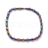 Disc & Rhombus & Column Synthetic Hematite Beaded Necklace with Magnetic Clasp for Men Women G-C006-13-2
