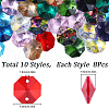 SUNNYCLUE 80Pcs 8 Colors Electroplate Glass Links Connectors EGLA-SC0001-29-2