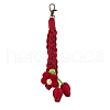 Handmade Crochet Cotton Flower Pendant Decorations HJEW-JM02670-02-2