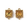 Ion Plating(IP) 304 Stainless Steel Cubic Zirconia Square Links Connector Charms STAS-K256-24G-09-1