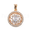 Brass Micro Pave Cubic Zirconia Pendants KK-W795-14KCG-1