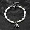 304 Stainless Steel Dog Charm Bracelets for Women BJEW-C098-10P-2