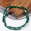 Bohemian Ethnic Style Synthetic Malachite Faceted Round Beaded Necklaces for Women BU4138-3