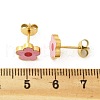 304 Stainless Steel Enamel Stud Earrings STAS-E502-01G-02-5