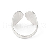 304 Stainless Steel Shell Shape Open Cuff Rings RJEW-S418-01P-3