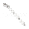 Faceted Round Natural Quartz Crystal & Howlite & Rainbow Moonstone Beaded Pendants PALLOY-JF03529-05-2