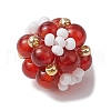 Natural Carnelian(Dyed & Heated) & Glass Seed Cluster Beads PALLOY-MZ00591-02-3