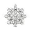 Brass Micro Pave Cubic Zirconia with Glass Pendants KK-Q026-16P-1