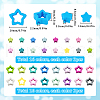 SUNNYCLUE 64cs 32 Styles Star Silicone Focal Beads SIL-SC0002-38-2