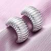 Brass Stripe C-Shaped Stud Earrings EJEW-R025-35P-1