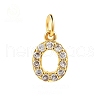 Brass Cubic Zirconia Pendants with Jump Rings FIND-PW0024-09O-1