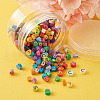 Handmade Polymer Clay Flat Round with Capital Letter Beads CLAY-CW0001-01-5