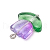 12Pcs 2 Styles Tulip & Butterfly Transparent Glass Pendants PALLOY-JF03657-5