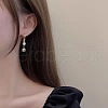 Round Brass Micro Pave Clear Cubic Zirconia Hoop Earrings FS-WGE6AEB-01-3