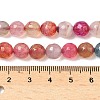 Dyed Natural Agate Faceted Round Beads Strands G-E320E-8mm-13-2