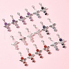 20Pcs 5 Styles Angel Natural Carnelian & Rose Quartz & Quartz & Lapis Lazuli & Amethyst Pendant Decorations HJEW-FS00014-7
