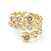 Rack Plating Brass Micro Pave Cubic Zirconia Ring for Women RJEW-D020-04G-2