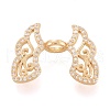 Brass Micro Pave Clear Cubic Zirconia Bead Caps ZIRC-F119-01G-1
