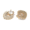 Brass Micro Pave Clear Cubic Zirconia Pendants KK-S367-09B-2