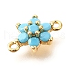 Brass Micro Pave Sky Blue Cubic Zirconia Links KK-D356-02B-G-2