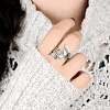 Feather Zinc Alloy Cuff Rings FS-WGF6BB1-01-2