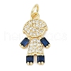 Rack Plating Brass Micro Pave Cubic Zirconia Pendants KK-H509-39G-02-1