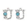Synthetic Turquoise & Alloy Pendants PALLOY-H146-01AS-U-1
