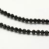 Faceted Natural Black Spinel Beads Strands G-F507-04-3