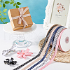   6 Rolls 6 Colors Polyester Polka Dot Print Grosgrain Ribbon OCOR-PH0004-28-5