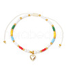 Adjustable Glass Seed Round Beaded Braided Bracelets BJEW-MZ00187-01-2