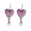 Rack Plating Brass Micro Pave Cubic Zirconia Stud Earring EJEW-C102-09P-1