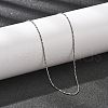 1MM 304 Stainless Steel Twisted Square Snake Chain Necklaces for Women NJEW-B131-09P-1
