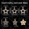 SUNNYCLUE 40Pcs 4 Style Alloy Enamel Pendants FIND-SC0008-31-2