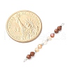 Faceted Round Natural Mixed Gemstone & Potato Natural Cultured Freshwater Pearl Beaded Connector Charms PALLOY-JF03532-5