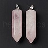 Natural Rose Quartz Double Terminated Pointed Pendants G-G926-01P-08-3