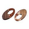 Transparent Resin and Walnut Wood Pendants RESI-T057-02C-3